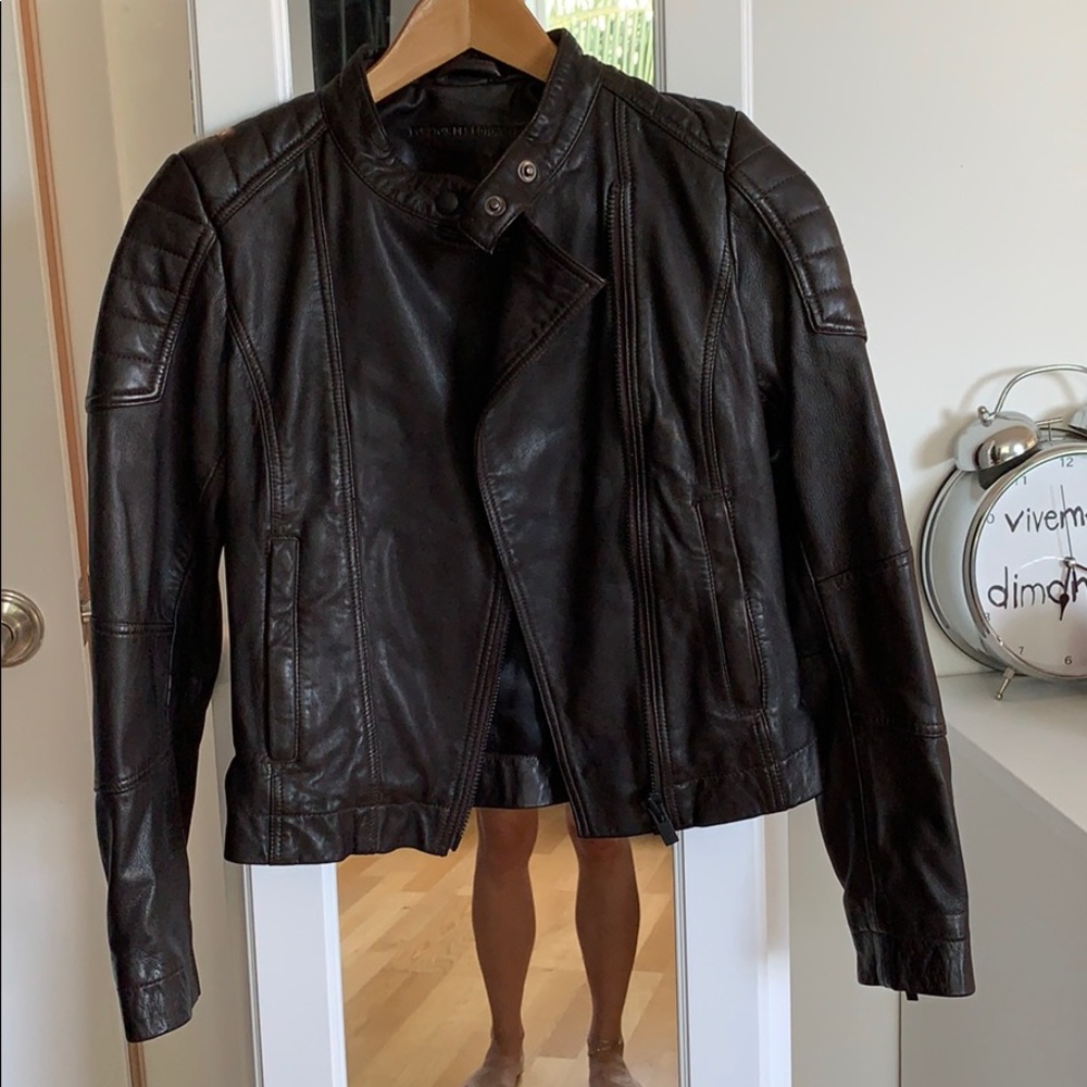 Leather jacket, brown “Comptoir des Cotonniers” XS